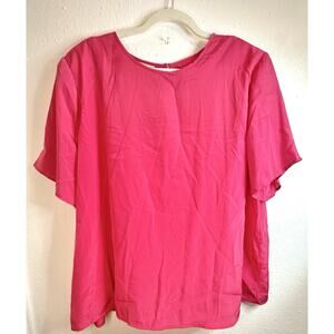Vtg NWT Plus Preferred Pink Short Sleeve Silk Like Top Size 24W